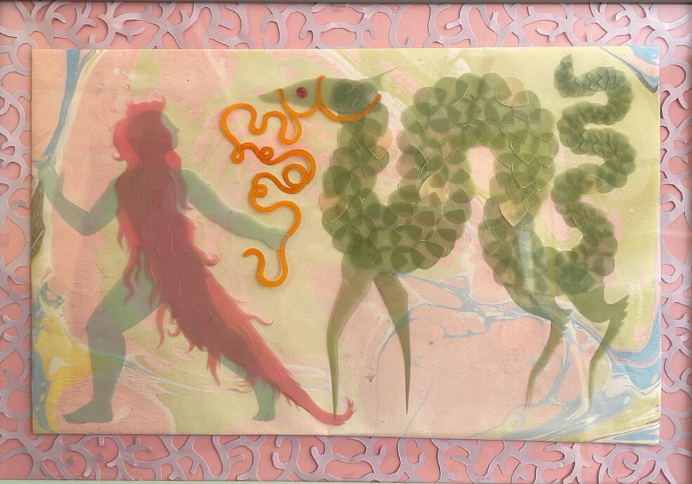 Princess leading a dragon
